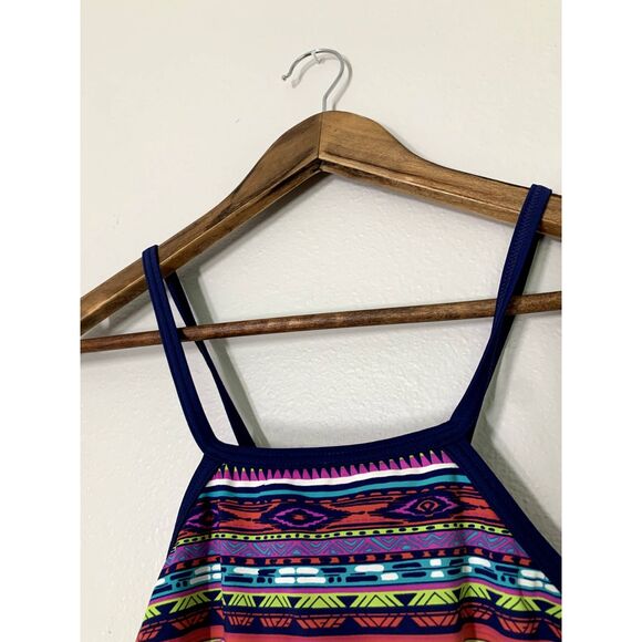 Title Nine Pink Geometric Tankini Set Womens Sz L/XL Full Coverage Swimsuit - Picture 4 of 13